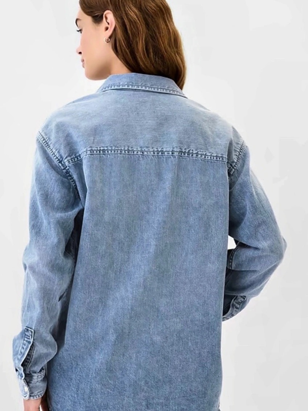 Gap Cotton Oversized Denim Shirt Small NWT - Picture 4 of 7